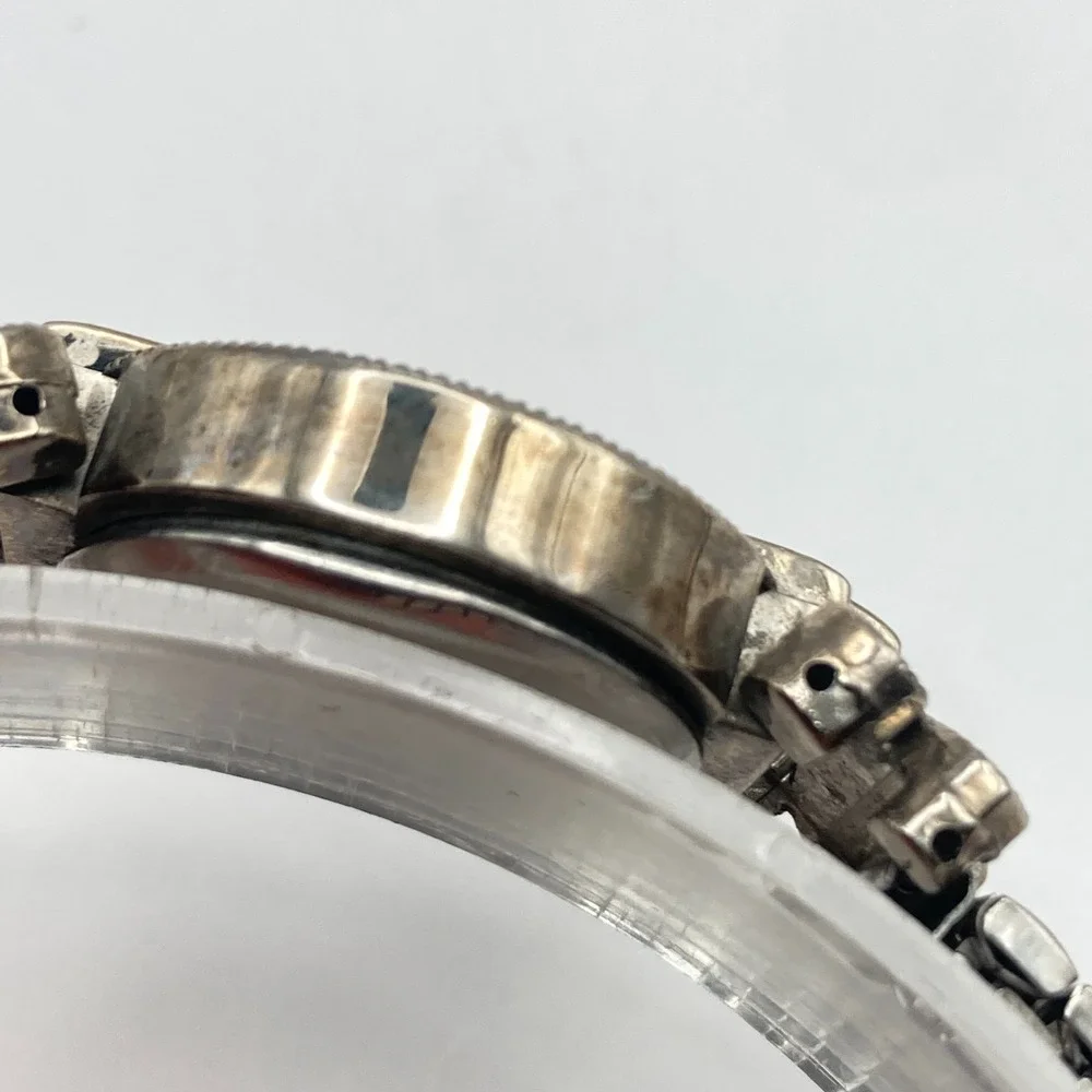 Vtg Faberge Womens Marcasite Watch 26mm Silver Tone Stretch Band New Battery